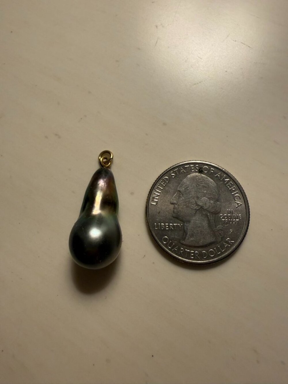 Black pearl pendant without the chain